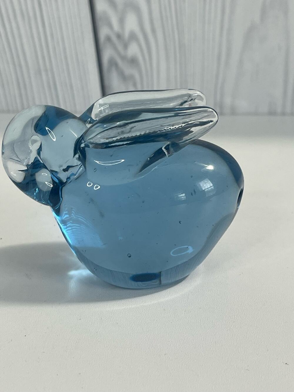 Vintage Art Glass Bunny Paperweight Animal Figurine 3”